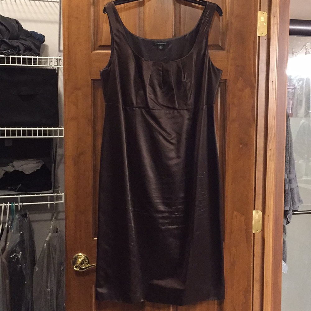 Banana Republic brown satin cocktail dress